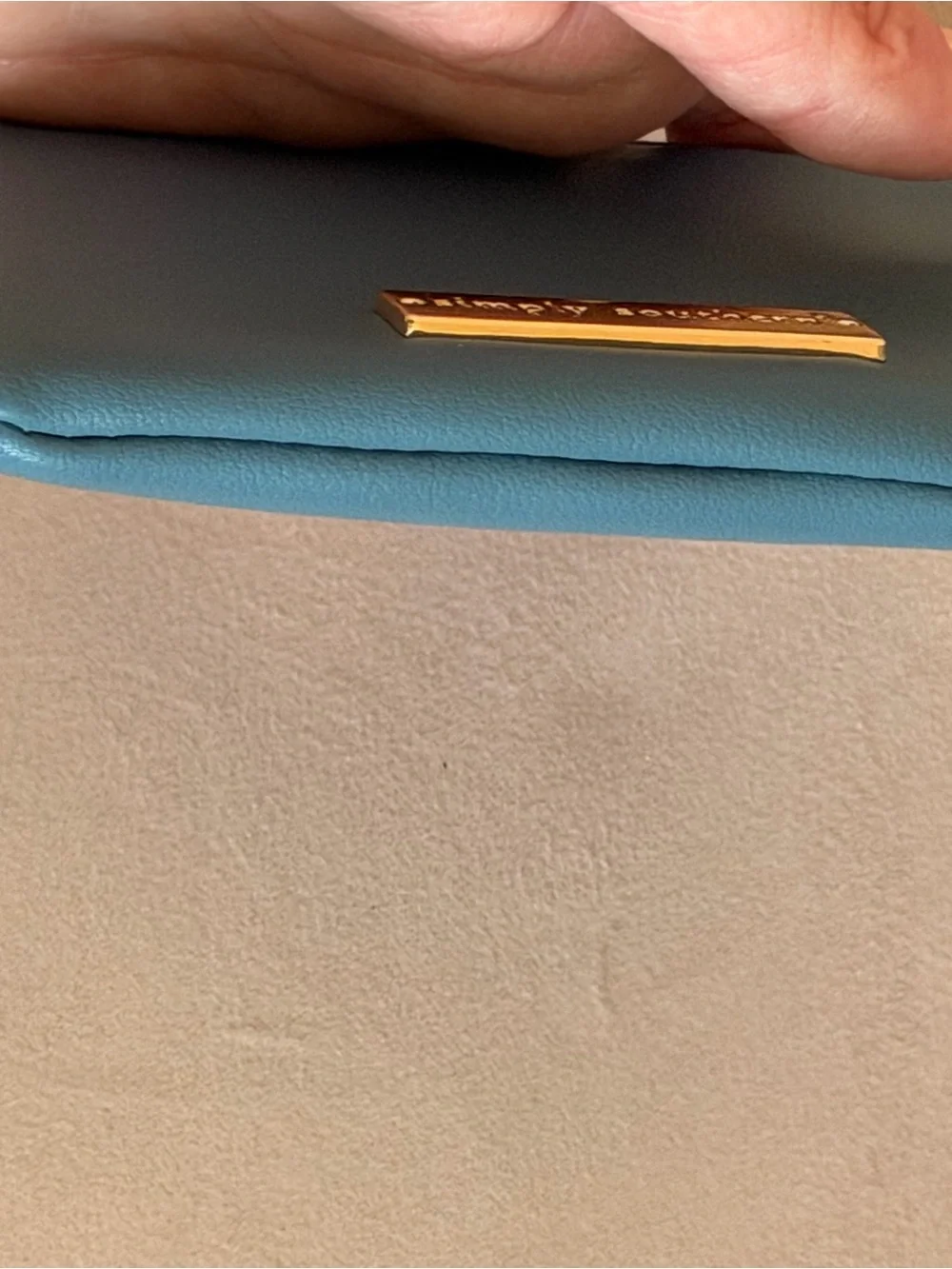 NWT Simply Southern Teal Zip Keyring Wallet with Gold Hardware